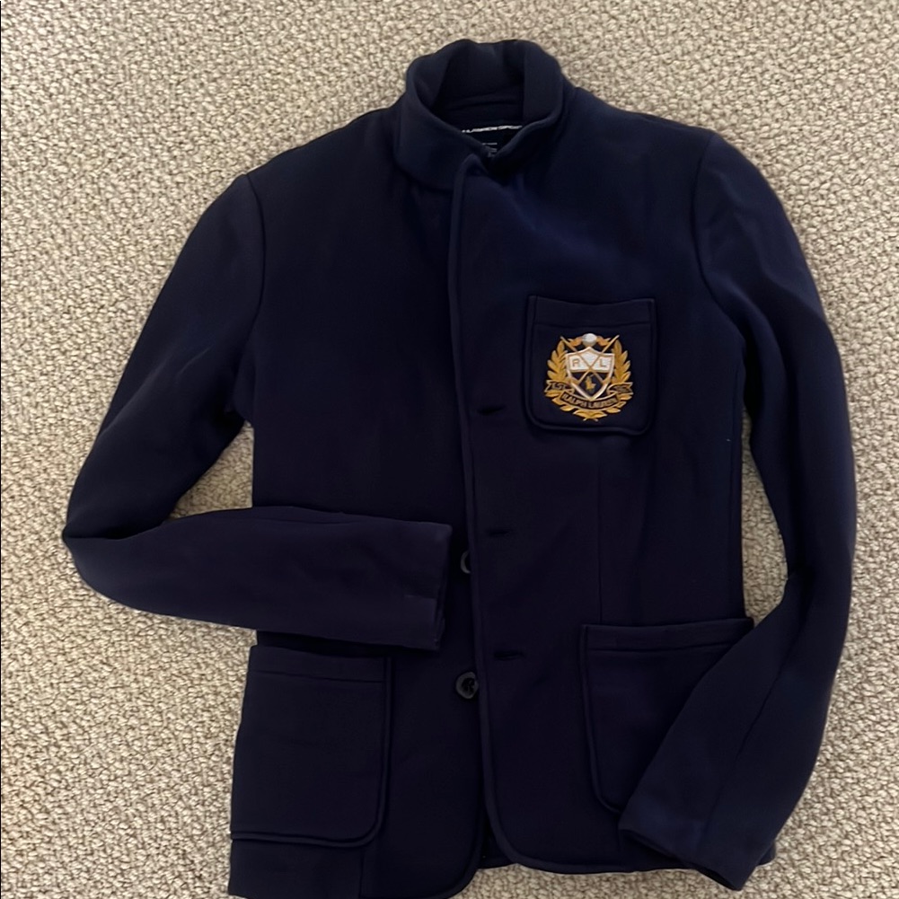 Navy Blue Womens Jacket With Crest
